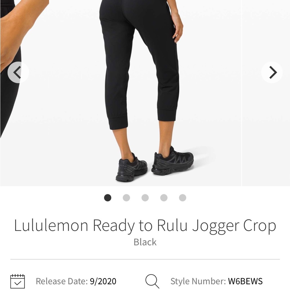 Lululemon Ready To Rulu Jogger Crop Black Size 12